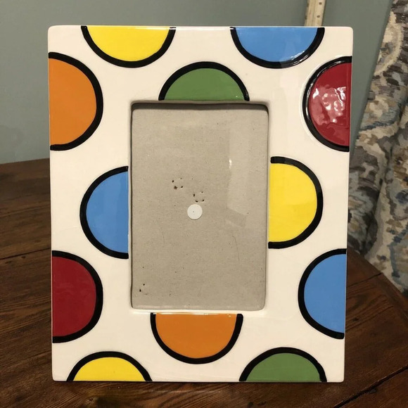 Burton + BURTON Ceramic Colorful Circles 4" x 6"  Picture  8 X 9 Frame - Picture 1 of 10